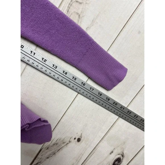 Wicked Wool Sweater Womens XS Purple Extrafine Merino Wool V Neck Henley - Picture 6 of 7